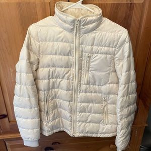 J Crew white down puffer